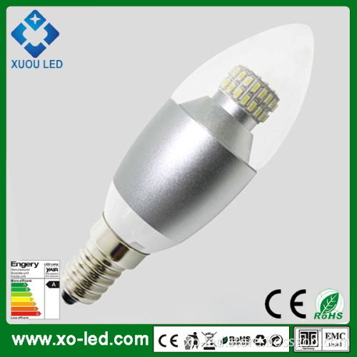 Epistar 3014 SMD 450lm 5W E14 Aluminum LED Candle Light 36*130mm